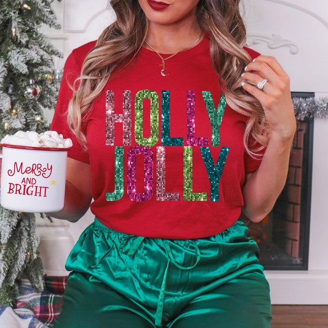 Holly Jolly Faux Sequins Effect