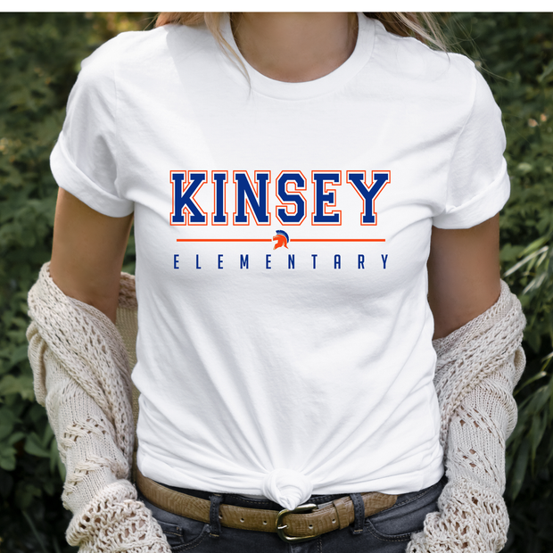 Kinsey Elementary HELMET WHITE CREW TEE