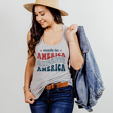 MADE IN AMERICA - WOMENS RACERBACK TANK