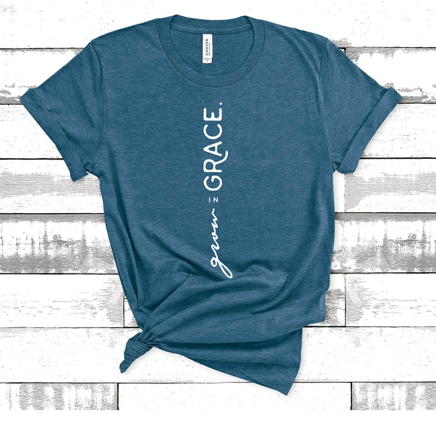 grow IN GRACE. (DEEP HEATHER TEAL)