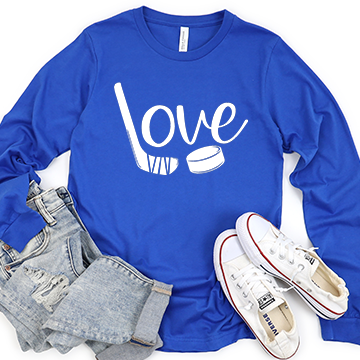 LOVE HOCKEY ROYAL LONG SLEEVE- (MiteFest Apparel)