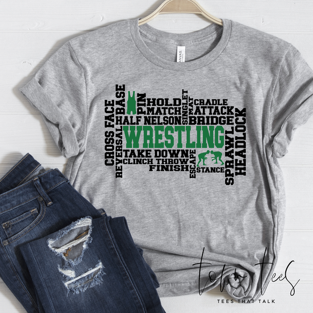 WRESTLING (WORD ART) CREW NECK